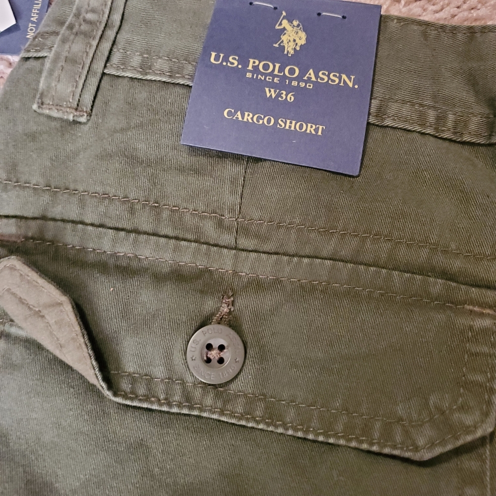NWT U.S. Polo Assn. Green Cargo Shorts - Picture 9 of 11